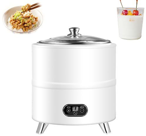 ZXZUCVE Grande Yogurtiera, Fermentatore Automatico per Vino di Riso, Fermentatore Elettrico con Fermentazione a Temperatura Costante, Ore/Giorni Regolabili, Serbatoio Interno in Acciaio Inossidabile