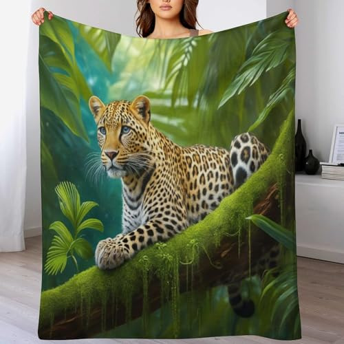 Gepard Decke Leicht Super Weicher Flannel Fleece-Decken Bedruckt Flauschige Warme Decken Für Bett, Sofa, （130×180cm）