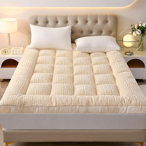 Dicke, tragbare Futon-Matratze zum Aufrollen für Sofa, Doppelbett, Queen-Size-Bodenmatratze, atmungsaktiv und faltbar, Gästebett, einfach zu verstauen, Reisematratze.