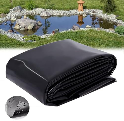 Telo per laghetto in HDPE resistente, 8,5 x 15 m, resistente, per laghetti da giardino, fontane, giardini acquatici e cascate, grande membrana per laghetto per pesci per una maggiore protezione