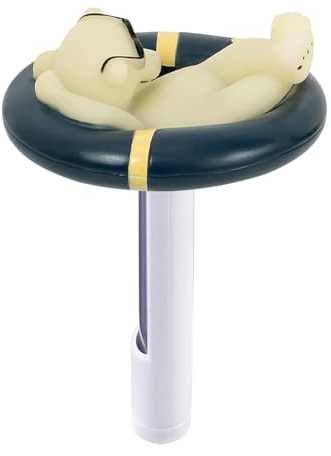 Poolthermometer schwimmend leichtes Lesen, schwimmender Eisbären in einem Ring -Thermometer, Cartoonbären -Styling -Wassertemperaturmesser für Outdoor/Innenpool und Spa, Whirlpools Fischteich