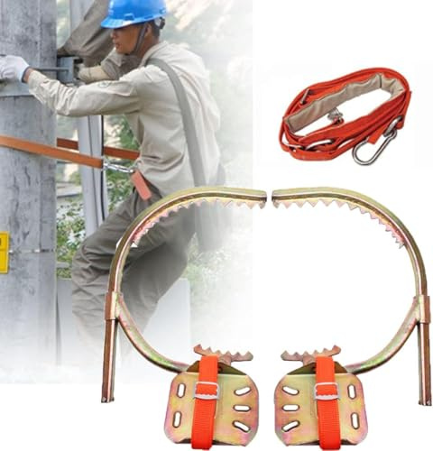 Verstellbare Spikes zum Baumklettern – rutschfeste Steigeisen aus Edelstahl mit Gurt für Elektriker und Outdoor-Sport – langlebiges Kletterset, Modell 600