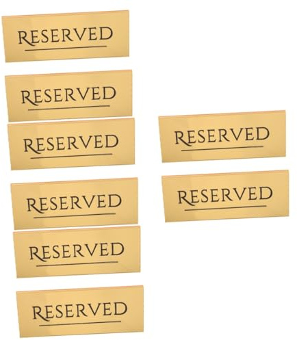VICASKY 8 Pièces Plaque de de Siège Acrylique Panneau pour Table de Mariage Champêtre Accessoire de Décoration de Communion et Banquet Design Élégant et Doré
