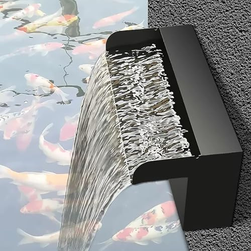 Kit fontana a cascata, fontana in acciaio inox, fontana per piscina, decorazione per interni/esterni, ideale per giardino, patio e cortile