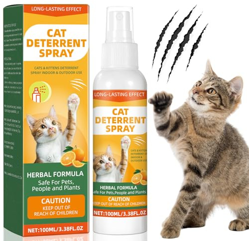 MUOCOBU Cat Deterrent Spray, Cat Repellent Spray, Anti-Scratch Indoor & Outdoor Training Aid Safe, Natural, Effective, Protect Furniture, Sofas, Rugs, Restricted Areas-for Behavior - Formula 9