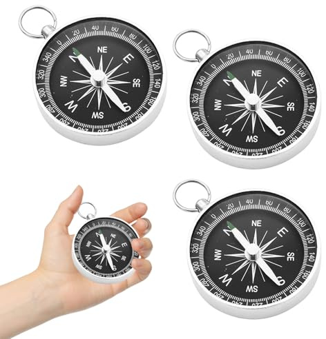 Compass Navigation, 3 Pcs Black Pocket Compass, Compasses Hiking, Suitable for Navigation During Camping, Backpacking, Expeditions and Outdoor Travel