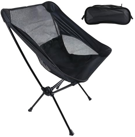 TOATELU Silla de camping plegable con bolsa de transporte: pequeña silla plegable portátil, silla de playa ultraligera, silla de camping al aire libre para picnic, pesca, jardín, senderismo, playa
