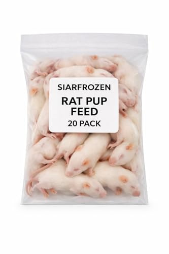 SiarFrozen Rat Pup Feed – 20 Pack | Small Frozen Food for Snakes, Reptiles & Birds of Prey | Clean, Consistent & Well-Prepared