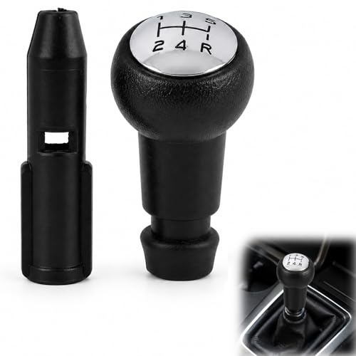 1 PCS Pomo de Cambio, Palanca de Cambios, Pomo de Velocidad Manual, 5 Velocidades con Acabado Cromado, Duradero, Compatible con Coche 106 206 207 301 307 308 407 408 508 3008 1007 C2 C3 C4 C5