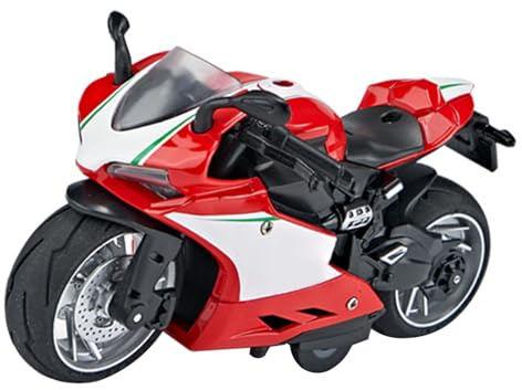 ZAICOLER Leksaksmotorcykel Modell 1:14 Skala, Utsökt Motorcykel i Legering och Plast med Ljud och Ljus för Barn, Rolig Lekupplevelse, Bra Present (Röd)