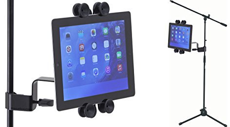 MusicalStore2005 Pack Universale Asta Microfonica con Stand Tablet - Supporto Microfono e Tablet/iPad