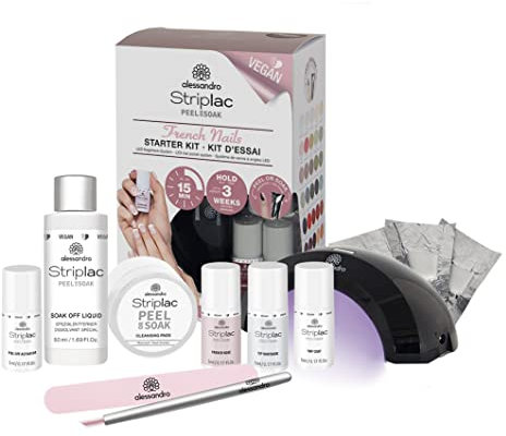 alessandro Striplac Peel or Soak -VEGAN- Starter Kit – LED-Nagellack Set – French Rosé - Für perfekte Nägel in 15 Minuten