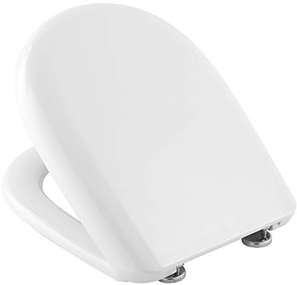 Inbagno Copriwater Dedicato CESAME Serie ARETUSINA - SINTESI - System in Termoindurente Bianco Cerniere Acciaio Cromo (Termoindurente)