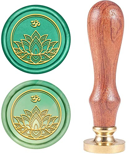 CRASPIRE Wachssiegelstempel Siegelwachsstempel Retro Holzstempel Wachssiegel 25mm Abnehmbares Messingsiegel Holzgriff Für Umschlag Einladung Hochzeit Verzierung Flasche Dekoration Geschenkkarte