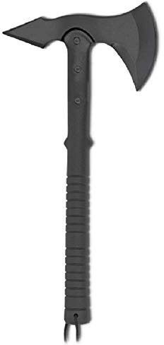 VIKING GEAR Trainingsaxt aus Gummi, Hartplastik - Tomahawk Beil LARP Axe - Kostüm Verkleidung Axt Waffe Kampfaxt, schwarz