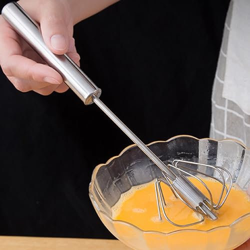 Fouet en acier inoxydable, Mélangeur d'Oeuf, Fouet semi-automatique, plus de travail et gain de temps, Egg Beater Ustensile Cuisine, Fouet Ballon Cuisine Ustensiles pour Mélanger, Fouetter, Battre