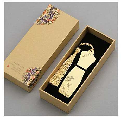 caihuashopping Lesezeichen Messing Cheongsam Lesezeichen Klassisches kreatives Lesezeichen mit Quaste, antike Abschlusssaison Souvenirs kreative praktische Geschenke Buch Markierungen