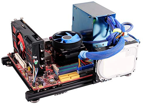 Computer Case, DIY Open Design Aluminum Alloy M-ATX Computer PC Case, Good Heat Dissipation, for Overclocking Test