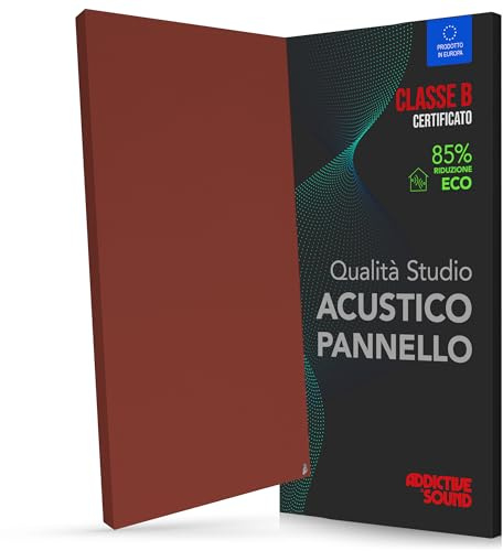 Addictive Sound Panneau Acoustique Mural Premium 100x50x6 cm - Absorbeur Acoustique Avec Tissu Acoustique 275 g/m2 - Panneaux Acoustiques - Plaque Acoustique - Decoration Murale - Bordeaux