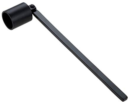 TEENGSE Candle Snuffer Accessory, 5.9inch Long Handle Candlesnuffer Polished Wick Extinguisher Stainless Steel Wick Flame Snuffer Metal Candle Accessory, Black