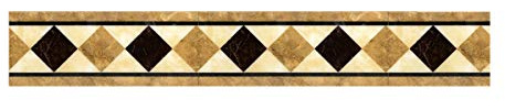 Artibetter European Wallpaper Border Sticker Gold- Plated Simulation Tiles Waist Line Wall Sticker Waterproof Self Adhesive PVC Wallpaper Border (500X10CM)