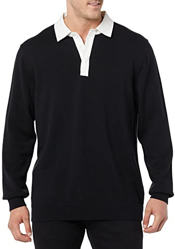 Amazon Essentials Rugbytröja för män, svart, Small