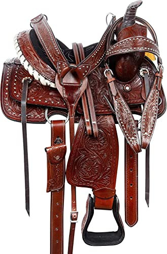 SHOWMEN CRAFT Sella Western Cavallo Rosso Laredo Pony/Shetty Sella Western per Bambini Sella Western Amigo Completa , 10