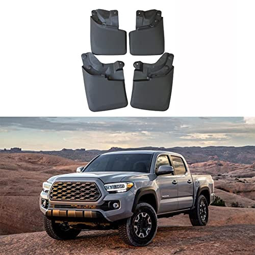 AMPACO 4 Pezzi Parafanghi per Auto per Toyota Tacoma 2016-2021, Car Gomma Parafanghi Paraspruzzi Decorare, Resistente Impermeabile Anteriore Posteriore Paraschizzi