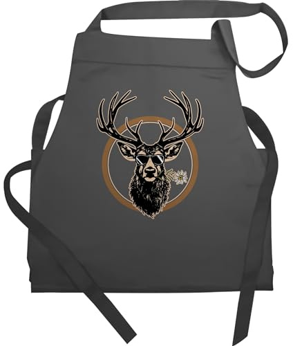 Shirtracer - Schürze Geschenk - Grillschürze - Herren 1 - Cooler Hirsch Hirschgeweih Jäger