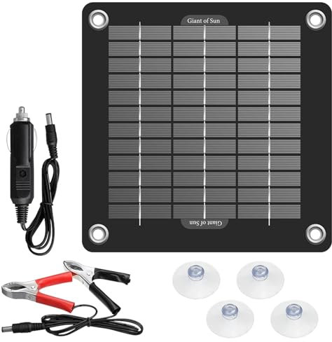 Mainteneur de Batterie de Voiture 10W 12V, Chargeur de Batterie Solaire, Chargeur d'entretien Solaire Portable pour Automobile, Moto, Bateau, Voiture