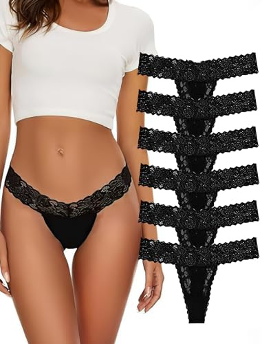 Evolyline stringtrosor & tangas för kvinnor bomull string damer tangas damer sexig tanga set tanga spets tanga bomull damer för kvinnor trosor damer tanga spets string damer underkläder flerpack