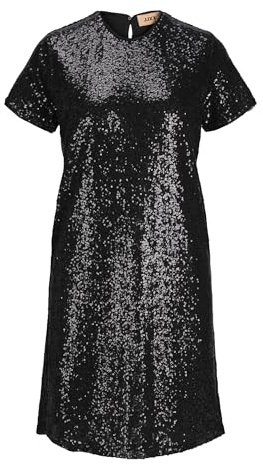 Jack & Jones JXMIA SS Robe à Paillettes WVN, Noir, XS