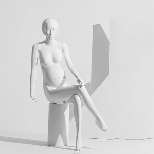 Elitix Manichino Manichino a Corpo Intero per La Grande Pancia della Gravidanza, Abito da Esposizione con Manichino in Vita Grande, Gancio per Forme Fittizie con Busto Vivido (Color : Sitting1)
