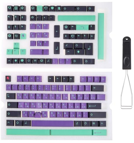 PBT Keycaps 146 Keys Profile DYE SUB EVA Purple Keycap For Mechanical Keyboard Japanese Russian Korean English Eva Purple Game Mecha-01 EVA