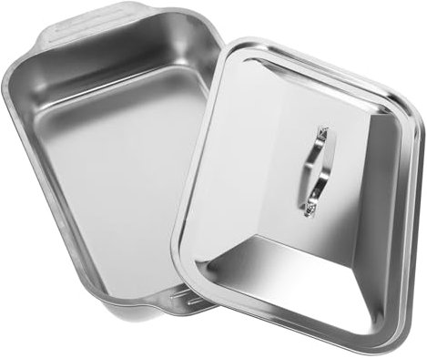 MAGICLULU Teglia Da Forno Acciaio Inossidabile Per Grigliate Vassoio Rettangolare Con Per Crostacei e Verdure