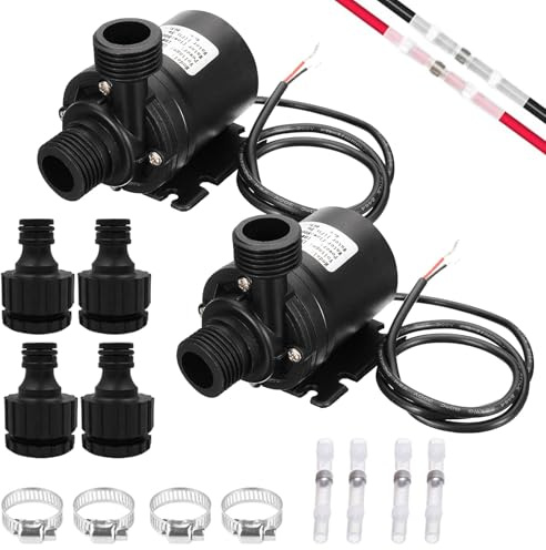 2 bombas de agua sumergibles Dc 12 V, sin escobillas, DC 12 V, mini bomba de agua sumergible, sin escobillas, mini bomba de anfibios, para estanque, acuario, fuentes solares