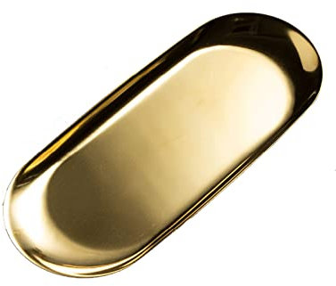 Bandeja de Servicio Bandeja de Acero Inoxidable Bandeja Dorada Bandeja Ovalada Caja de Almacenamiento de Maquillaje de joyería Bandeja de Velas Bandeja Decorativa Bandejas de Servicio for Comer