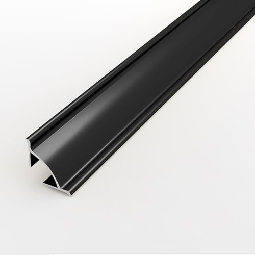Raouoae Abschlussleiste Sockelleisten Mit Kanäle Eckprofil Aluminium Profil Innen-Eckleiste 135 Cm * 2 Stück Deckenleisten Für Ein Modernes Ambiente(Schwarz,Breite: 1.5 cm)