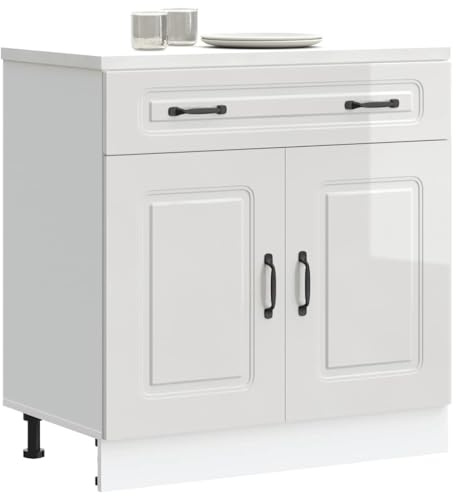 Myheimly Kitchen Cupboard, Küche Schrank, Kuechenschrank, Schrank Für Küche, Küchen Schrank, Hängeschrankm,Holzwerkstoff Küche Schrank,Hochglanz-Weiß,Kitchen Cabinet,80 x 46 x 81.5 cm