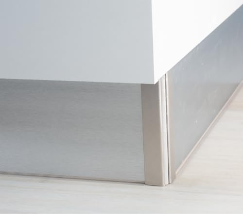 AZERODESIGN-Zocalo Cocina- Rodapie PVC -Rodapie Aluminio Cepillado- Disponible en Varios Colores y Medidas-Incluye Goma Transparente Inferior -Rodapie Cocina (NEGRO, 165MM X 1.5MTS)