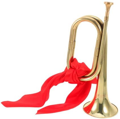 HEMOTON Charge Bugle Musikinstrumente Bell Bugle Horn Anfänger Trompete Lufthorn Kriegshorn Kuhhorn Hörner Musik Nebelhorn Professionelle Trompete Goldene