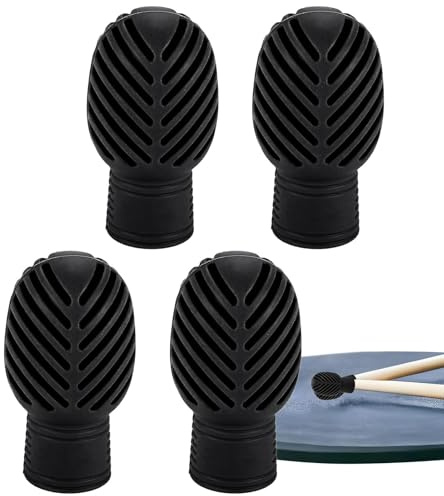 Tire de muet de bâton de tambour | 4pcs Mute Clacking Sound Cover | Couvercles de protecteurs de maillet de tambour, accessoires d'instruments de musique, couverture sonore de claquement muette pour a