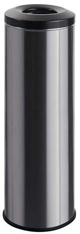 SPRINTIS Gastro Mülleimer 30 L, 71 cm Höhe, Edelstahl, silber, selbstlöschender Papierkorb feuerfest und robust, runder Stahl-Abfalleimer für Innenraum
