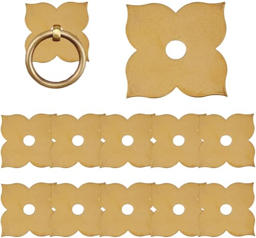 SUPERFINDINGS 12 unidades de discos traseros de latón Hardware Metal perilla de armario clásico para decoración de muebles Junta para diseño de interiores puertas muebles gabinete dorado