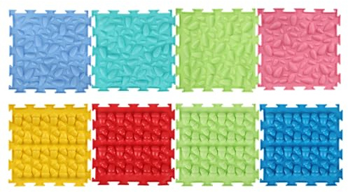 Dalles Sensorielles Exploration Multisensorielle 8PCS 25.5x25.5cm Tapis Sensoriels pour Autistes,Tapis de Sol Sensoriel Tapi de Massage,Puzzle Jouets Sensoriel Tactiles Tapi Orthopédique