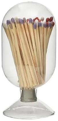 Match Holder,Match Bottle Glass Match Holder Clear Storage Jar Home Display Bottle Matches Container Dome
