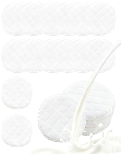 HUVZOR 20 pcs stilleinlagen,Soft White stilleinlagen waschbar,Muttermilch Schutzeinlagen,Bio Bambus Stilleinlagen,waschbare stilleinlagen,Dreilagige Stilleinlagen,Durchmesser 10cm
