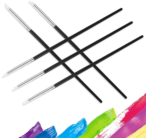 5PCS Professional Silicone Rubber Tip Paint Pens Brushes, Silicone Paint Brush, Flexible Clay Sculpting Tools, Color Shapers Brushes for Handicraft, Carving, Pottery, Drawing and Nail Design