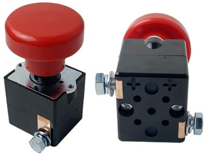 Interruttore a pulsante a fungo rosso con arresto di emergenza a corrente continua for carrello elevatore elettrico for pallet impilabile da 125 A, 250 A e 300 A con filo(125A)