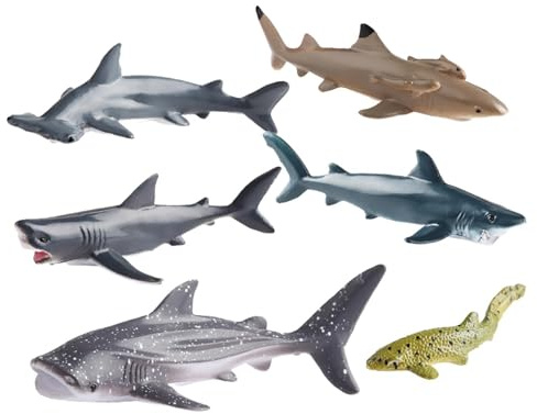 mophrati Einzigartiges Katzenspielzeug Set, lebensechte Hai Tierfigur, dekoratives Heimdeko Geschenk für Ihre Liebsten, realistische Tierfigur, dekorative Tischplatte, Kinderspielzeug